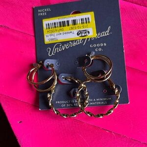 Universal Thread Twisted Gold Hoop Earrings